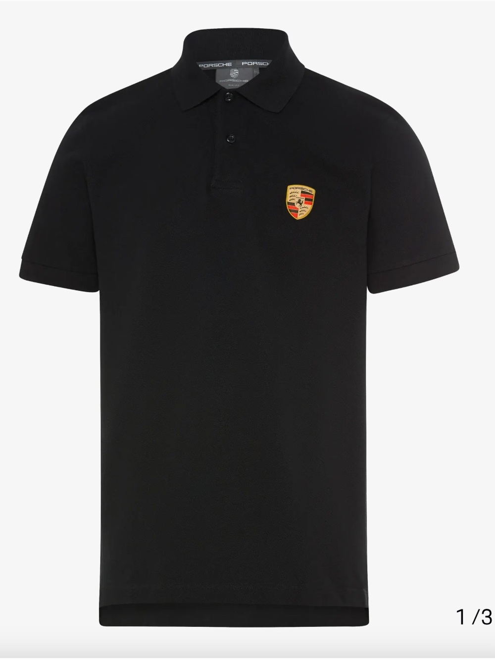 Porsche Crest Polo NWOT Shirt Essential Men’s L Black 100% Cotton Authentic*4